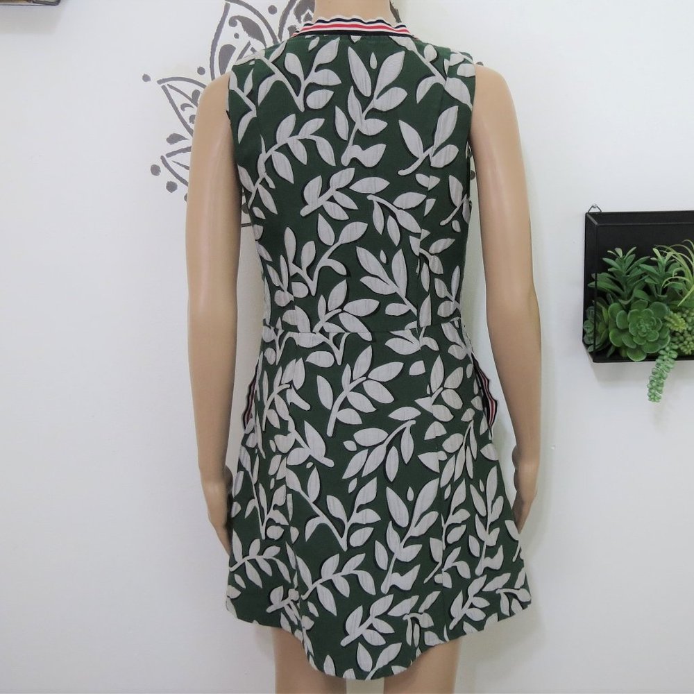 ASOS Green & White Leaf Mini Dress S - Picture 2 of 3